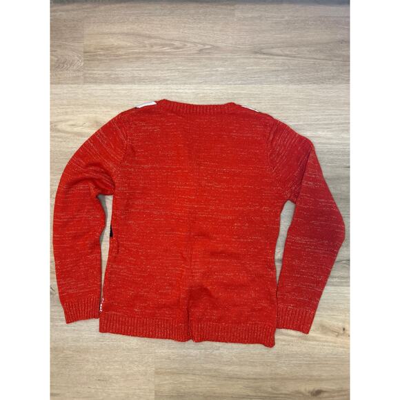 Christmas Sweater Womens XL Crew Neck Santa Metalic Holiday - Picture 5 of 5